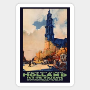 Holland for the Holidays Vintage Poster 1925 Sticker